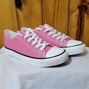 Jen Ardor Pink Canvas Sneakers